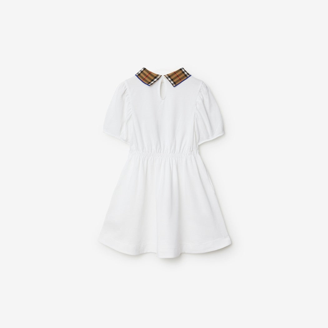 Check Collar Cotton Polo Shirt Dress