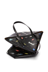 Deep Sea Xl Puzzle Fold Tote In Shiny Calfskin