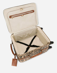 Medium Trolley In Leopard-Print Crespo With Branded Plate