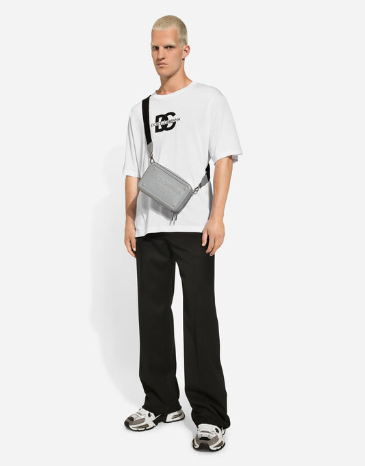 Calfskin Crossbody Bag With Raised Logo