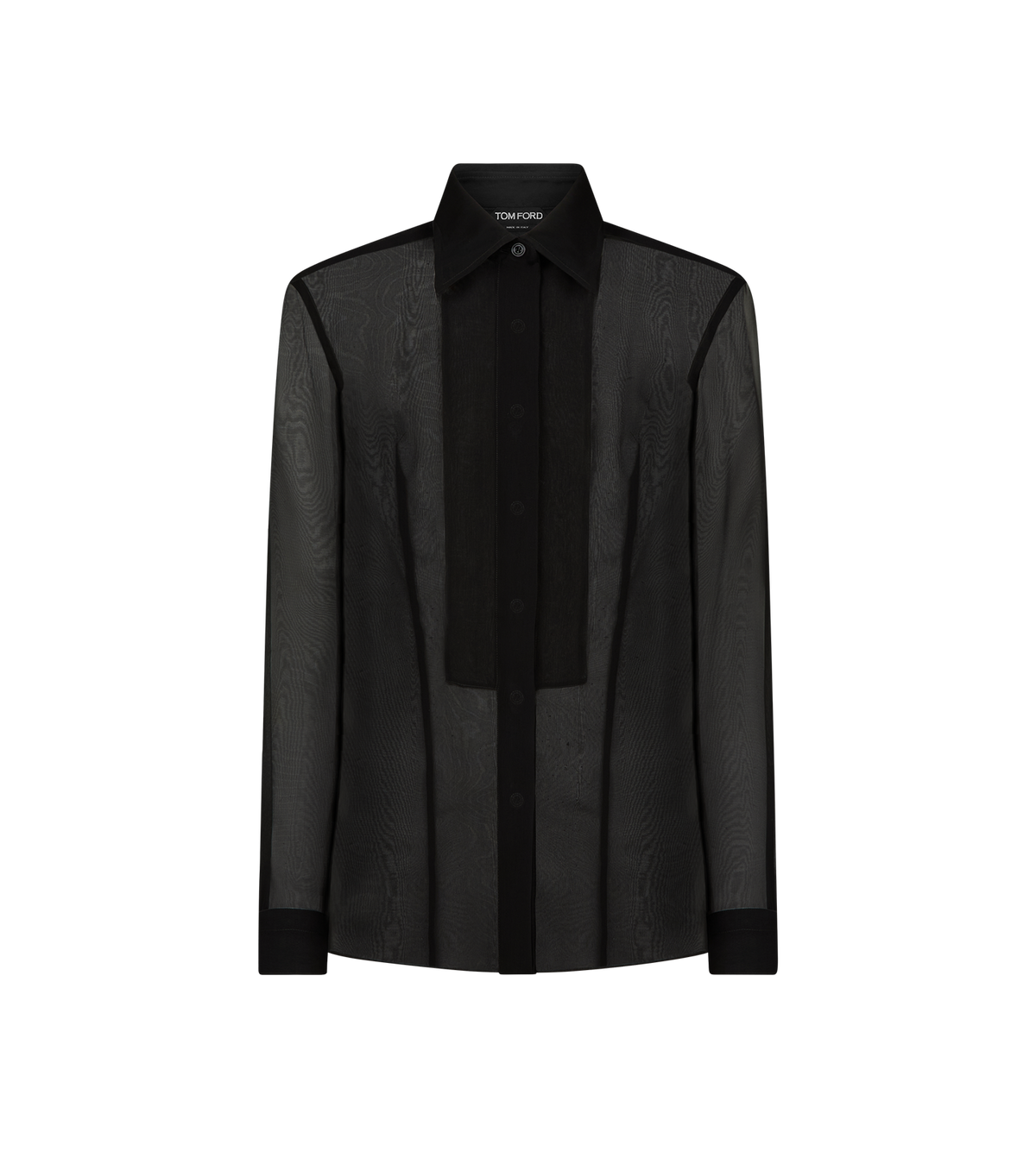 Silk Chiffon Shirt With Plastron