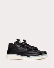 Calfskin Leather Mid-Top Runboot Sneaker