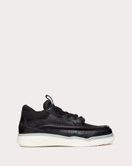 Calfskin Leather Mid-Top Runboot Sneaker