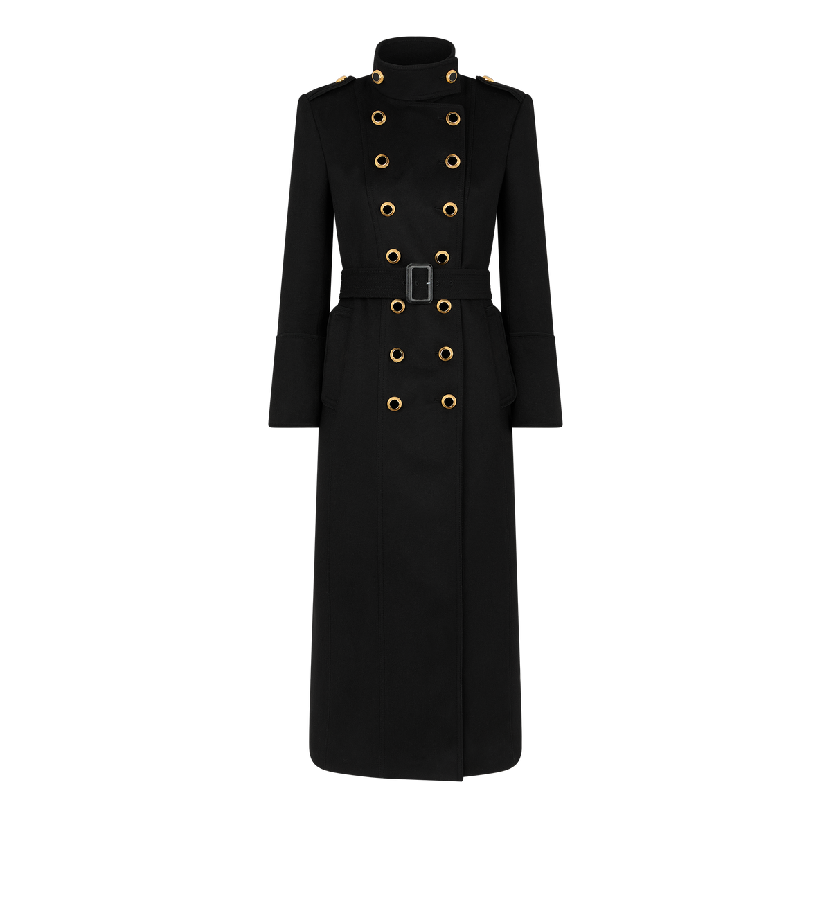 Virgin Wool Felt Military Long Coat