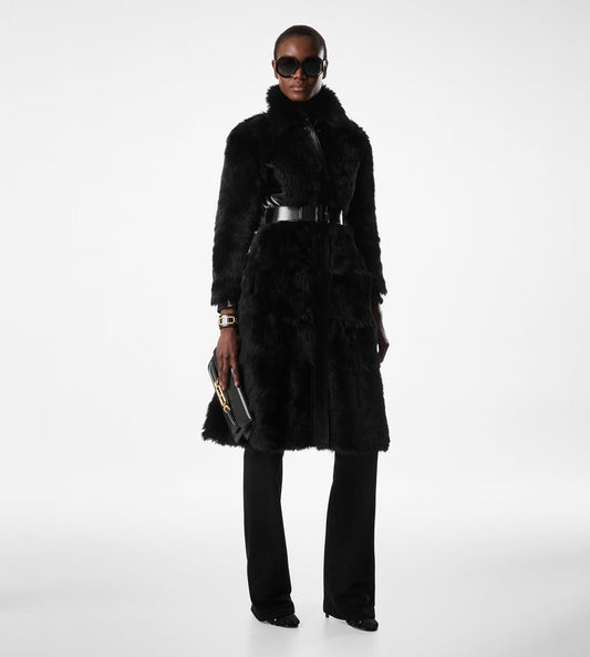 Virgin Wool Felt Military Long Coat