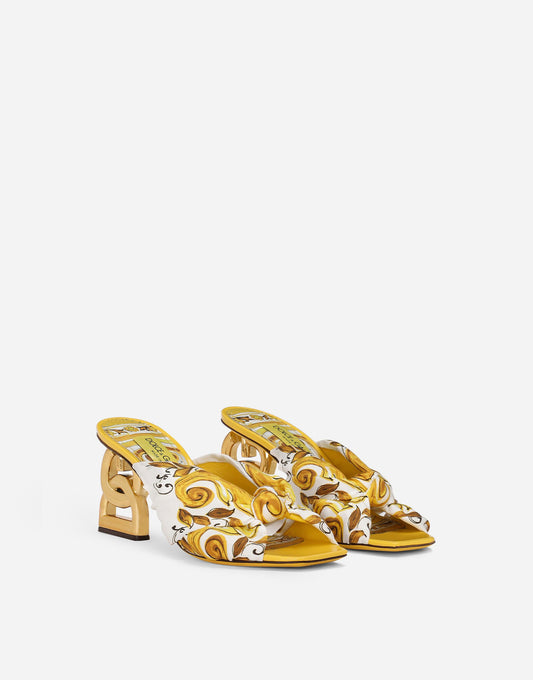 Printed Silk Twill Dg Pop Sandals