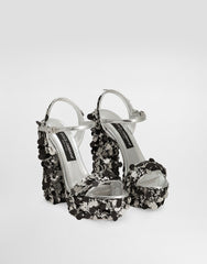 Sequined Platform Sandals