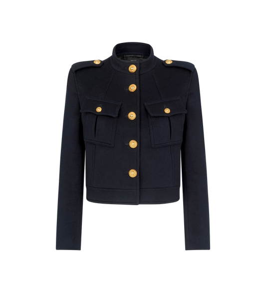 Wool And Cashmere Blend Military Chasseur Jacket