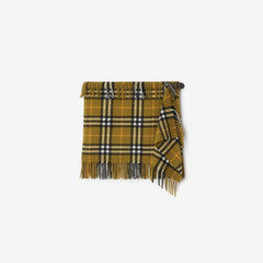 Check Wool Cashmere Scarf Skirt