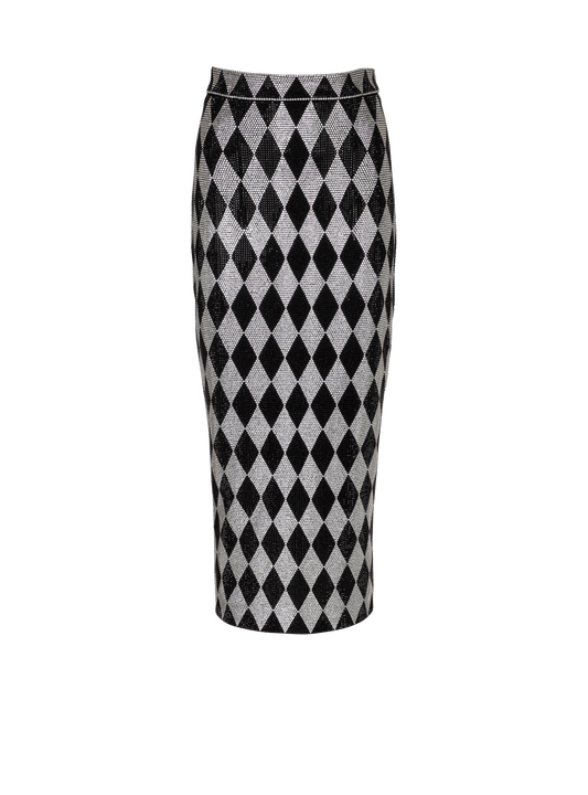 Diamond Rhinestone Midi Skirt