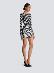 Short Two-Tone Zebra Sequin Dress