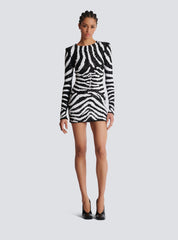 Short Two-Tone Zebra Sequin Dress