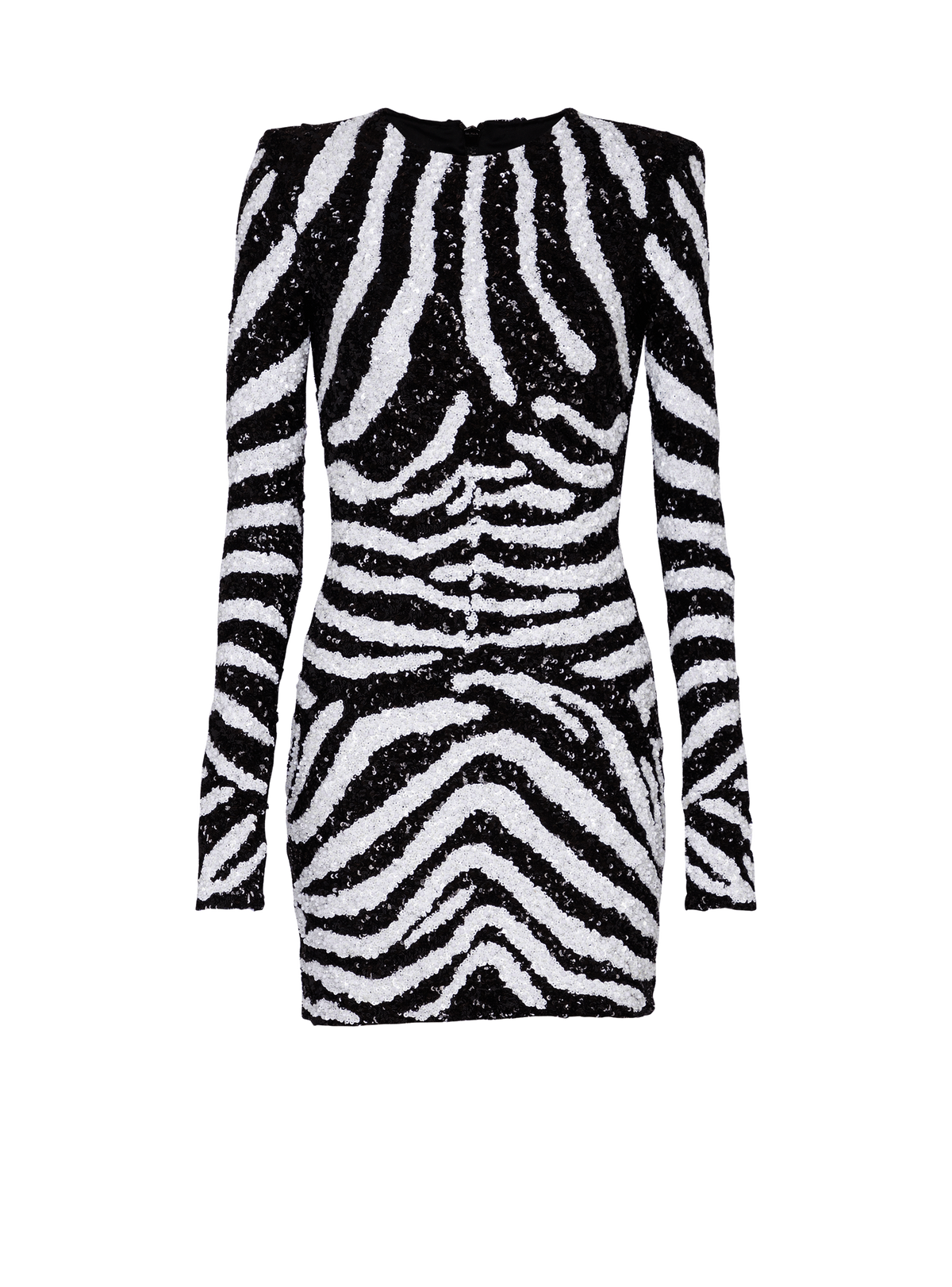 Short Two-Tone Zebra Sequin Dress