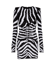 Short Two-Tone Zebra Sequin Dress