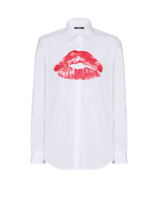 Poplin Shirt With Kiss Print