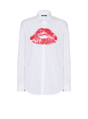 Poplin Shirt With Kiss Print