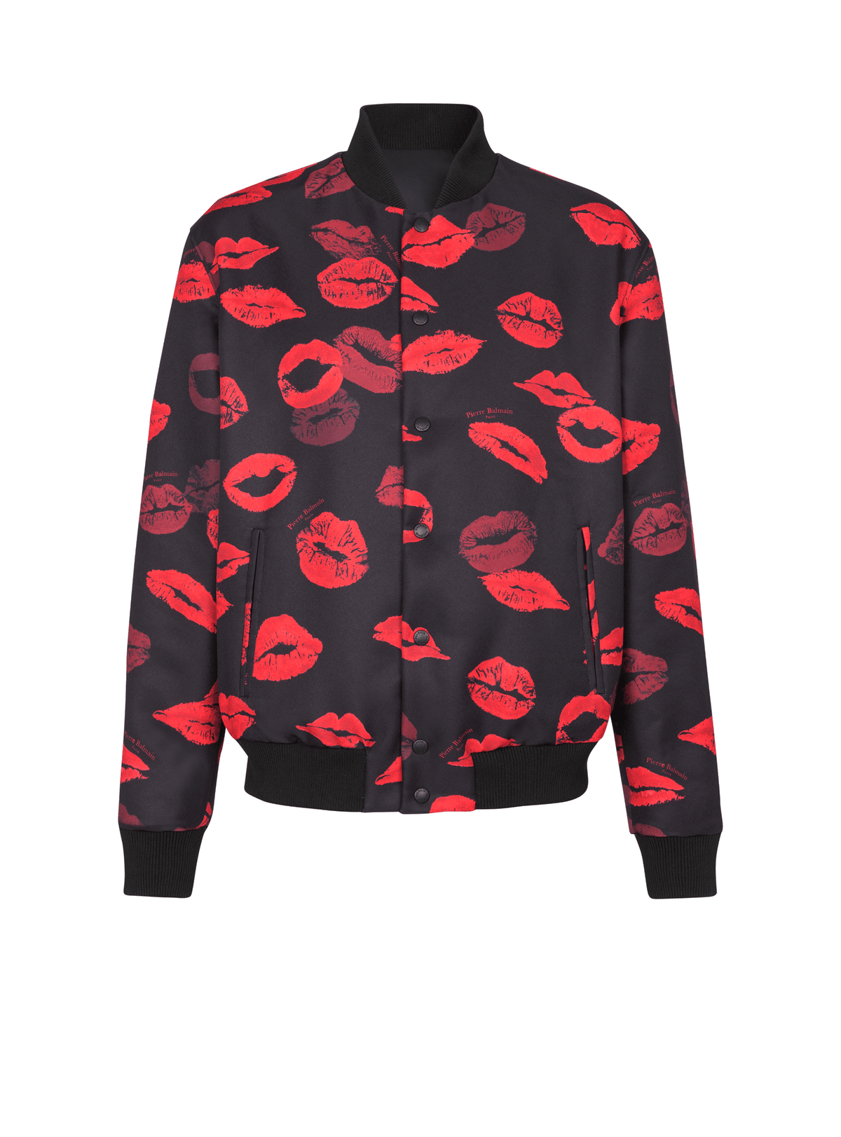 Reversible Bomber Jacket In Plain And Kiss-Print Nylon