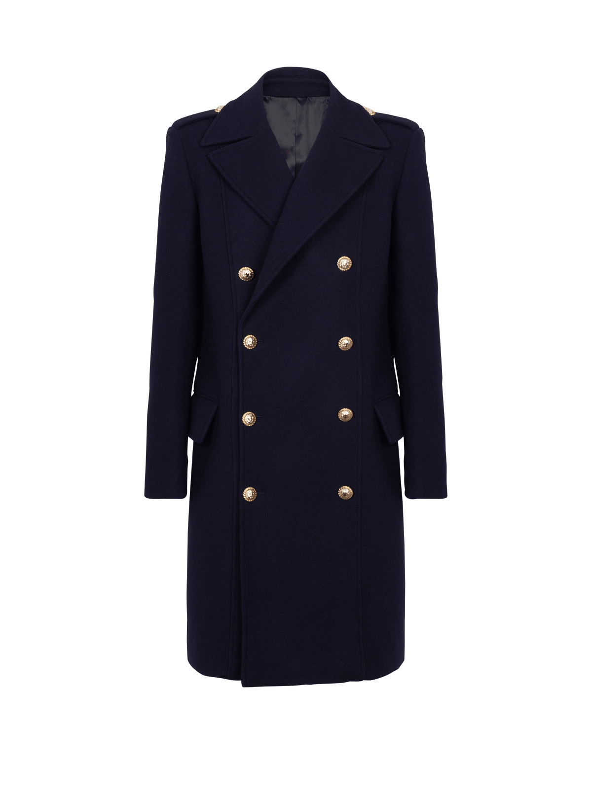 Coat In Felted Double-Faced Wool