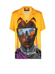 Disney x Balmain: The Lion King - Satin Pyjama Shirt With Nika Mtwana Print