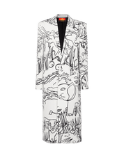 Disney x Balmain: The Lion King - Long Crepe Coat With Enfant Précoce Print