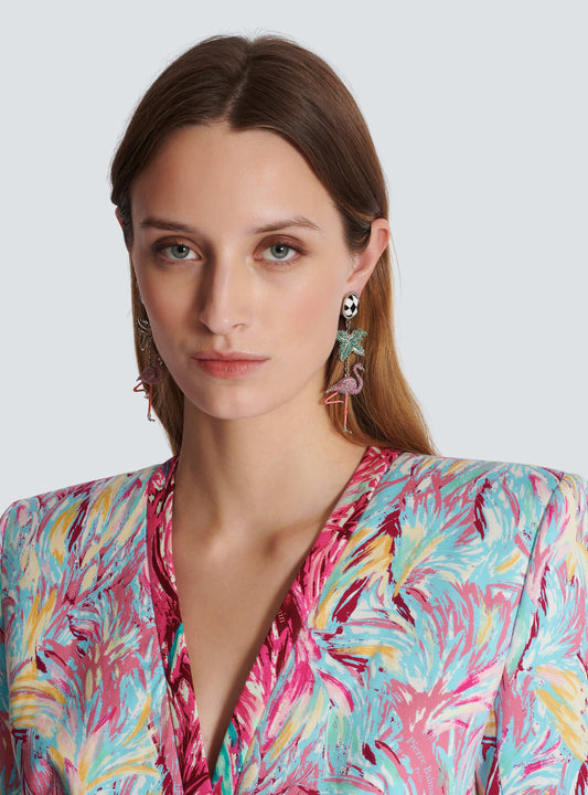 Flamingo pendant earrings