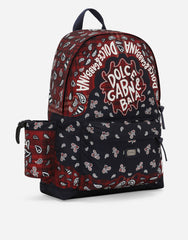 Nylon Backpack With Bandanna Print