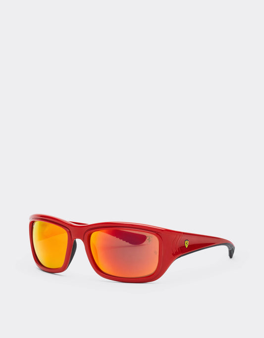 Ray-Ban For Scuderia Ferrari Rb4405m Red/black With Orange Mirror Brown Lenses