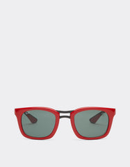 Ray-ban For Scuderia Ferrari Rb8362mf Red/dark Carbon With Dark Green Lenses