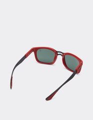 Ray-ban For Scuderia Ferrari Rb8362mf Red/dark Carbon With Dark Green Lenses