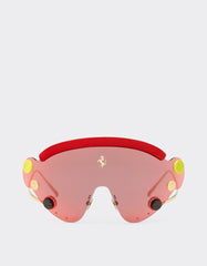 Limited Edition Ferrari Sunglasses In Red And Gold-Tone Metal With Red Mirror Shield