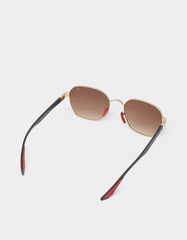 Ray-Ban For Scuderia Ferrari 0rb3794m Gold-Tone Sunglasses With Gradient Brown Lenses