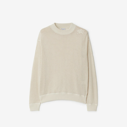 Cotton Mesh Sweater