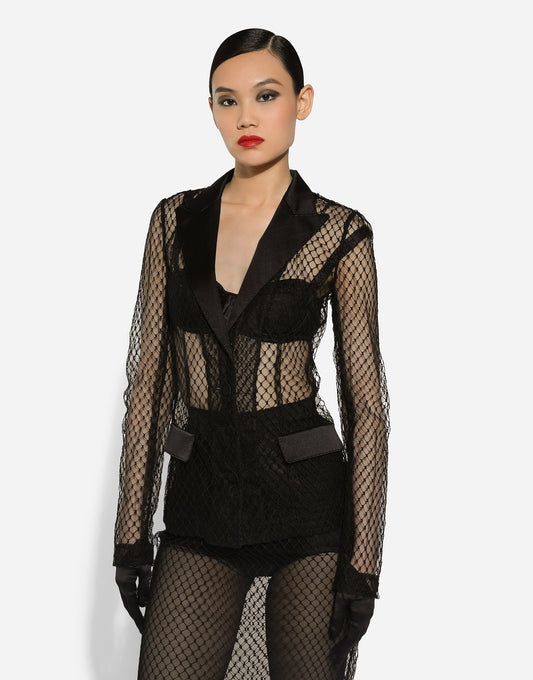 Single-Breasted Mesh Dolce Tuxedo Jacket