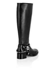 Leather Boots High Flat