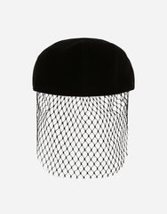 Velvet Flat Cap With Veil