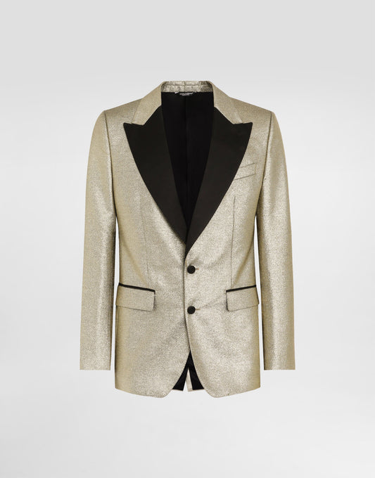 Single-Breasted Lamé Jacquard Tuxedo Jacket