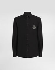 Cotton Shirt With Heraldic Patch