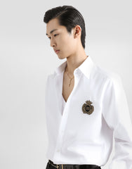 Cotton Shirt With Heraldic Patch