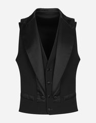 Single-Breasted Gabardine Vest