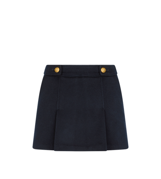 Wool And Cashmere Blend Pleated Mini Skirt