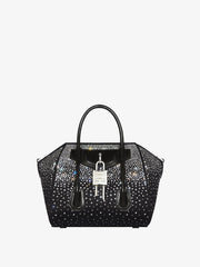 Mini Antigona Lock bag in satin with strass