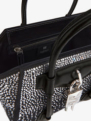 Mini Antigona Lock bag in satin with strass