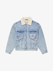 Jacket in denim and fleece