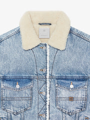 Jacket in denim and fleece