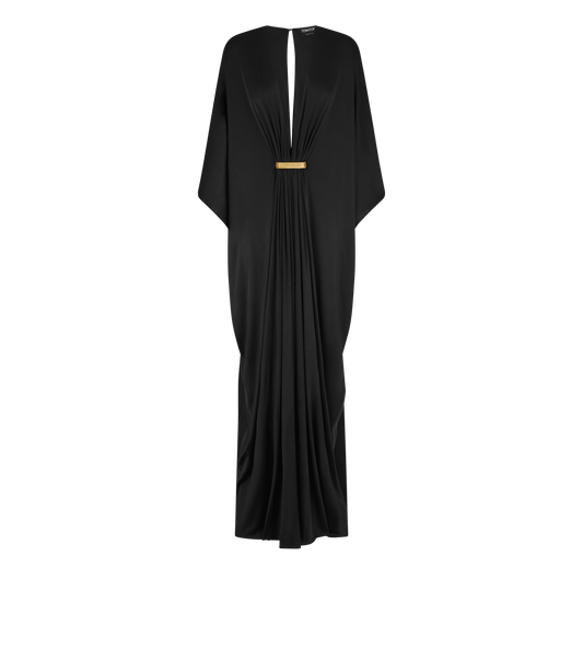 Satin Stretch Jersey Deep V-neck Kaftan