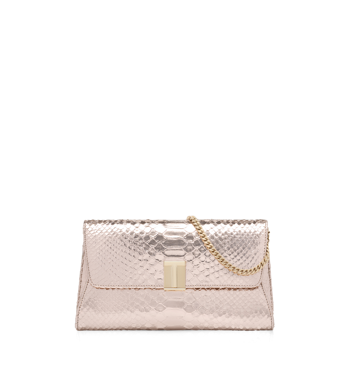 Laminated Stamped Python Nobile Clutch