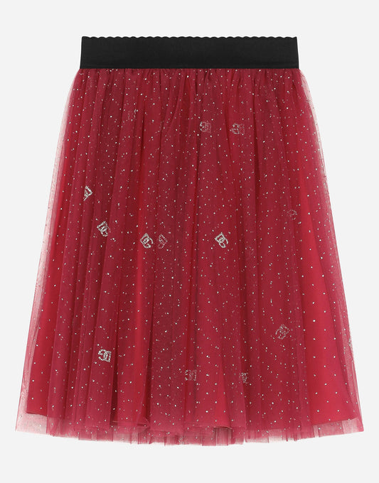 Glittery-Print Tulle Skirt