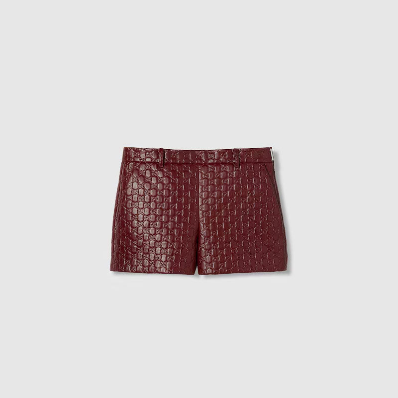 GG Embossed Leather Short