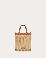 Mini Rockstud Raffia Shoulder Bag