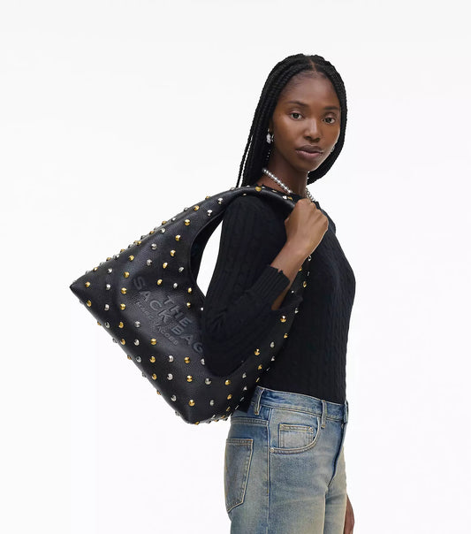 The Glam Studs Leather Sack Bag